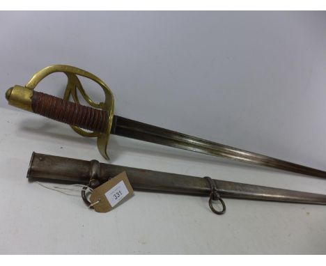 A GOOD QUALITY MODEL DISPLAY NAPOLEONIC IMPERIAL FRENCH CURASSIERS TROOPERS SWORD AND SCABBARD, 96CM BLADE, LENGTH 116CM 