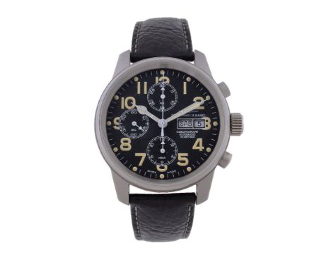 Zeno, Pilot, ref. 7557, a titanium chronograph wristwatch, circa 2010, automatic movement, 25 jewels unadjusted, cal. ETA 775