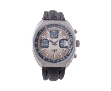 Heuer, ref. 1614, a stainless steel chronograph wristwatch, no. 35369, circa 1979, manual wind movement, 17 jewels unadjusted