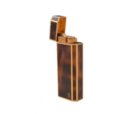Cartier, Must de Cartier, a gold plated and lacquer gas lighter, no. 1092729, in a box and outer card box with guarantee, ins