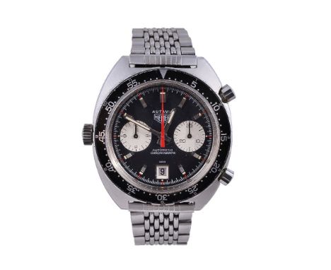 Heuer, Autavia MH Mk3, ref 1163, a stainless steel chronograph bracelet watch, no. 142645, circa 1970, automatic movement, 17