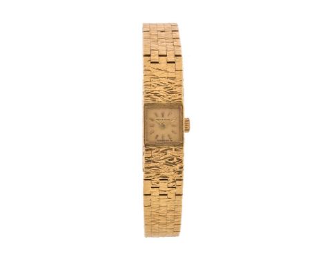 Beuche-Girod, a lady's 18 carat gold bracelet wristwatch, no. 64177, manual wind movement, 17 jewels, cal. F.H.F 59N, gilt di