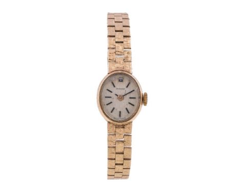 Tissot, a lady's 9 carat gold bracelet wristwatch, hallmarked London 1968, manual wind movement, 17 jewels, cal. 530, silvere