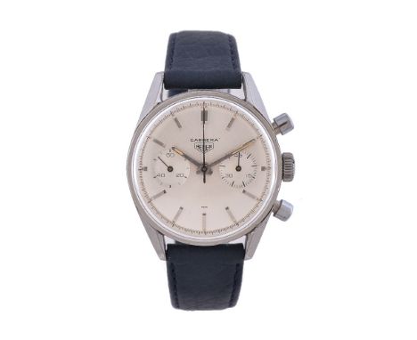 Heuer, Carrera, ref. 3647S, a stainless steel chronograph wristwatch, no.61175, circa 1965, manual wind movement, 17 jewels u