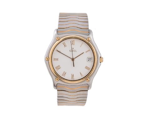 Ebel, Classic Wave, ref. E 1187141, a two colour bracelet wristwatch, no. 54606966, quartz movement, white dial, applied Roma