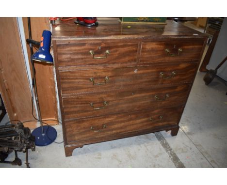 A 19th Century mahogany chest of two over three drawers, on bracket feet, width approx. 108cm