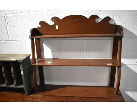 a vintage hall way shelf in mahogany