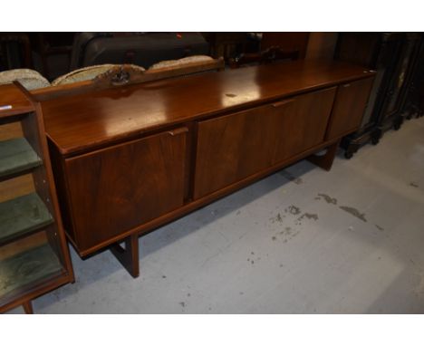 A vintage Rosewood effect long john sideboard on stylised legs, width approx. 211cm