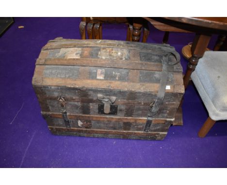 A traditional design travel trunk or chest in a pirate style