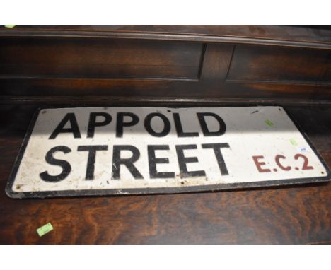 A vintage street road sign for Appold Street