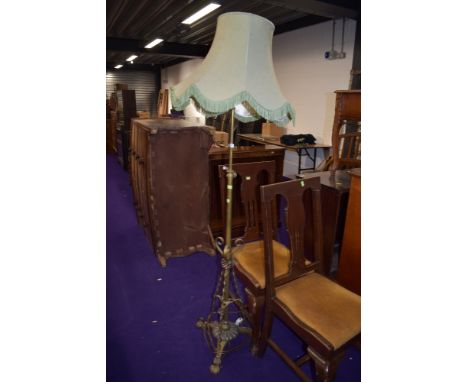 a brass bodied standard lamp having twist stem supports