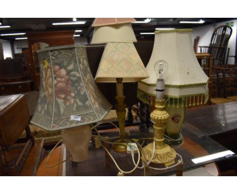 A selection of vintage and later table lamps