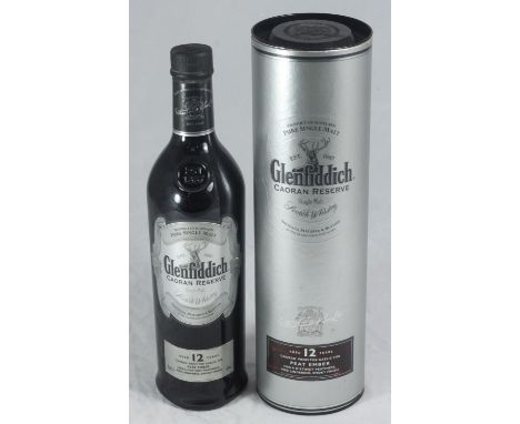 A 70cl bottle of Glenfiddich 12 year old Caoran Reserve, single malt scotch whisky, in cardboard retail tube 