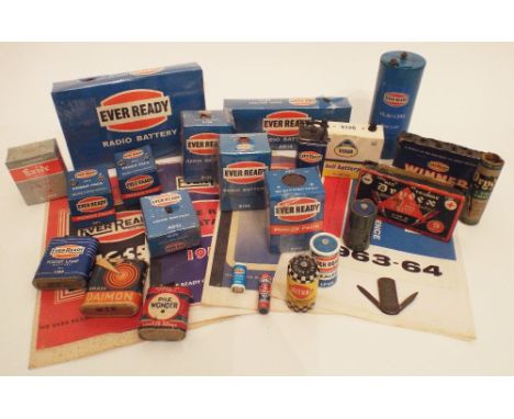 Vintage Wireless Batteries: Various brands including EverReady, Vidor, Exide, Drydex and Britram, HT, LT, to Grid Bias, pocke