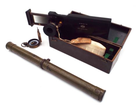 An Air Ministry Visibility Meter MKII,Bakelite, with scaled polarized slider screen, A.M. note sheets, in fitted case; a WWII
