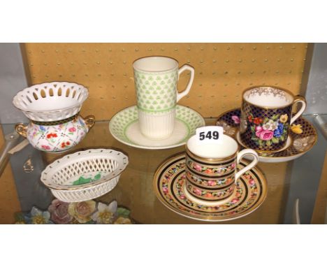 SPODE REGENCY PATTERN COFFEE CAN AND SAUCER, WEDGWOOD CLIO COFFEE CAN AND SAUCER, W. ADAMS SHAMROCK COFFEE CAN, CHINESE BOUQU