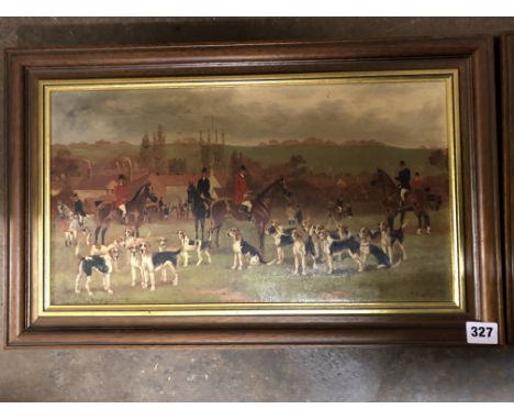 PAIR OF OIL ON CANVAS OF HUNTING SCENES - BACK OF THE SWAN, HENLEY IN ARDEN AND THE NUTLARDS, HENLEY IN ARDEN, ONE SIGNED S.M