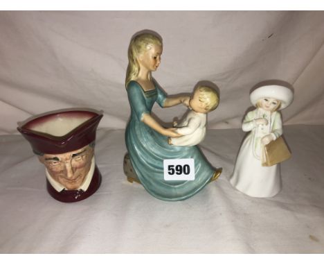 ROYAL DOULTON CHARACTER JUG THE CARDINAL,ROYAL DOULTON FIGURE 'ALMOST GROWN', W. GOEBEL 1959 MOTHER AND CHILD FIGURE GROUP 16