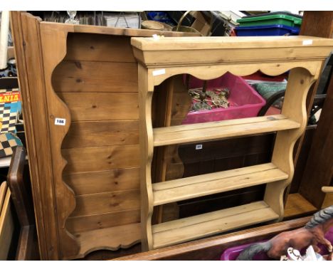 PINE HANGING WALL SHELF AND A SMALLER EXAMPLE