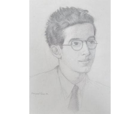 A pair of Margaret Gere (1878 - 1965)&nbsp;A pair of pencil sketch portraits of Christopher Proudman &amp; Katherine Proudman