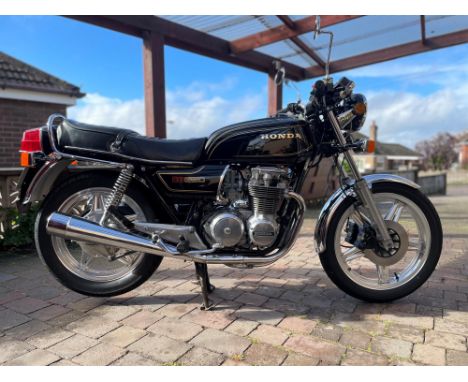 Original, unrestored, rare UK-model Honda CB650. Honda introduced the worlds first four-cylinder production superbike in 1969