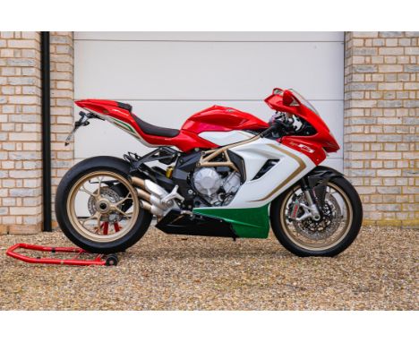Unused example of the limited edition MV Agusta F3 Ago. The 798cc F3 'Ago' was a tribute to former MV multiple World Champion