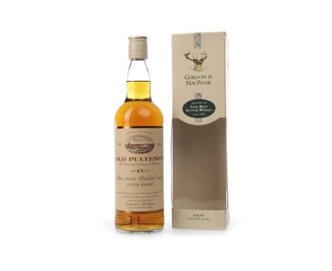 OLD PULTENEY AGED 15 YEARSActive. Wick, Caithness. Bottled by Gordon & MacPhail. 70cl, 40% volume, in carton.    CONDITION RE