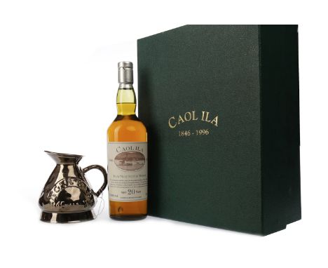 CAOL ILA AGED 20 YEARS 150th ANNIVERSARY PRESENTATION SET Active. Port Askaig, Islay. 70cl, 57.86% volume, in presentation bo