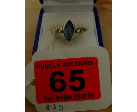 Vintage High Carat? Gold Aquamarine and Diamond Ring (8.3 grams ) total
It is the opinion of the Auction Room that this Ring 