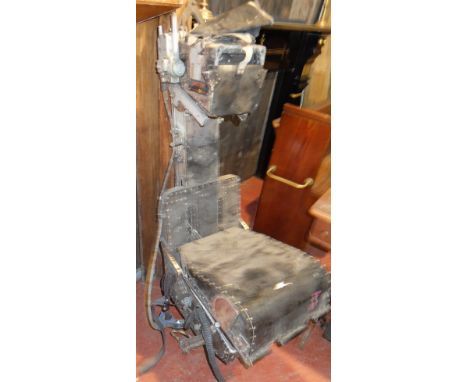 Vintage Aircraft Ejector Seat.
In an as found condition.
This item will be at the Auction Event
The seat is 56 inches tall.
 