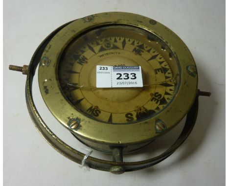 Meteorite brass ships compass 19 cm overall  Condition Report Click here for further images, condition, auction times & deliv