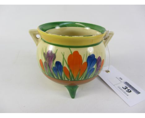 Clarice Cliff Bizarre 'Crocus' cauldron D8cm Condition Report Click here for further images, condition, auction times & deliv