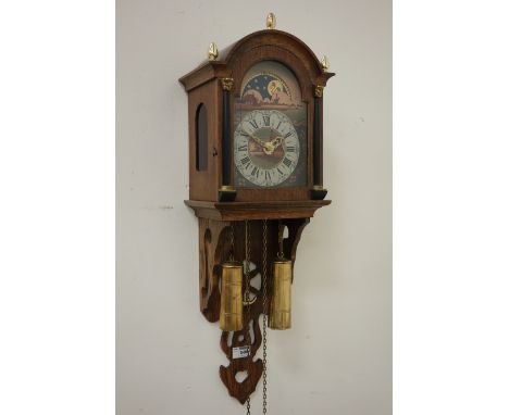 Dutch style oak wheel back wall hanging clock CLOCKS & BAROMETERS - as we are not a retailer, these items are sold as seen an