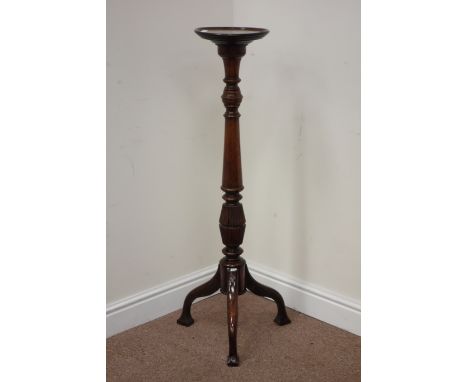 20th century walnut tripod torchere, turned column, H108cm Condition Report 25cm diameterClick here for further images, condi