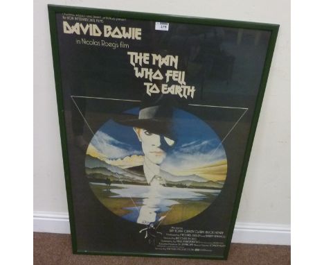 Original framed David Bowie 'The Man Who Fell To Earth' (1976) film poster 95.5cm x 63cm  Condition Report Click here for fur