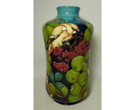 Moorcroft 'Woodland Waxwing' limited edition vase, no 82/100 H30cm, boxed Condition Report Very good - no chips, cracks or re