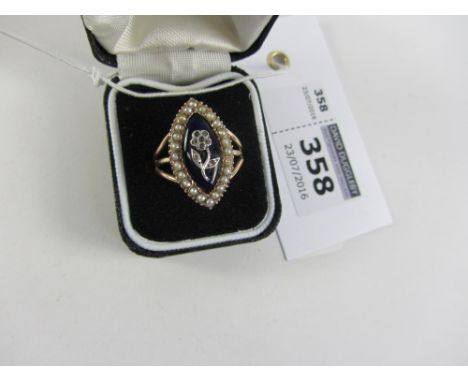 Victorian enamel and seed pearl ring  Condition Report Click here for further images, condition, auction times & delivery cos