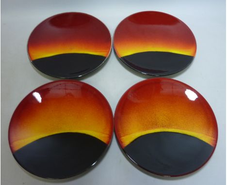 Four Poole 'Eclipse' wall plaques D17cm, three boxed and with certificates  Condition Report Click here for further images, c