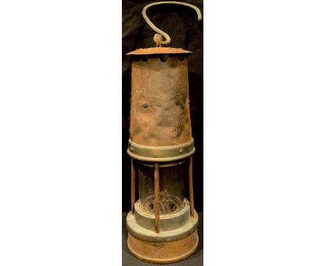 Coal Mining Interest - a steel and brass miner’s lamp 