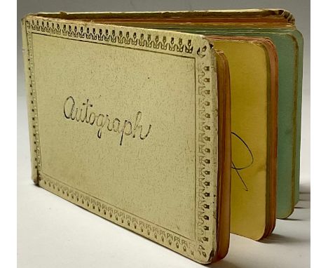 An autograph album late 1960s/early 1970s - cricket and football; including Lancashire CCC, Gooch, Fred Hayes; Derbyshire CCC