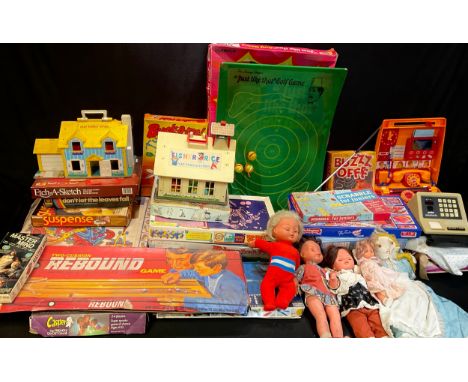 Toys and Juvenalia - a collection of 1970's and later boxed games including Palitoy Ricochet Racers, Tommy Cooper's Just Like