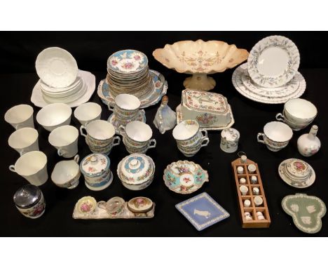 Ceramics - an Adderley Polka Dot pattern part tea service; other tea ware including Shelley, Royal Albert, Royal Grafton, Cro