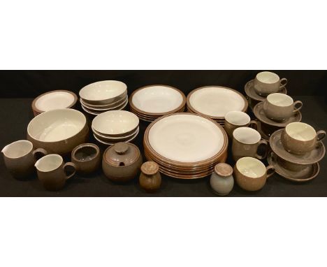 A Denby Pottery Greystone pattern dinner and tea service 