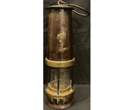 A Davis Kirkby No.2A miner's safety lamp, John Davis and Son, Derby 