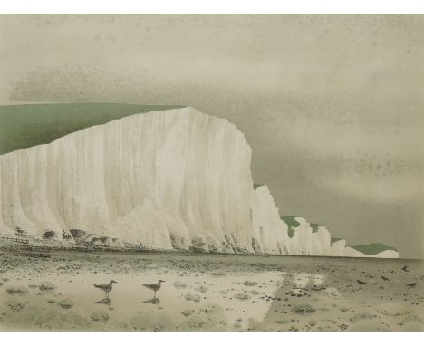 David Gentleman (British 1930-): 'Seven Sisters' Sussex, limited edition colour lithograph signed and numbered 321/350 in pen