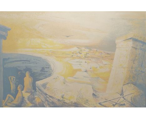 Michael Ayrton (British 1921-1975): 'Falcon Shore', limited edition colour lithograph signed and numbered 30/50 in pencil c.1
