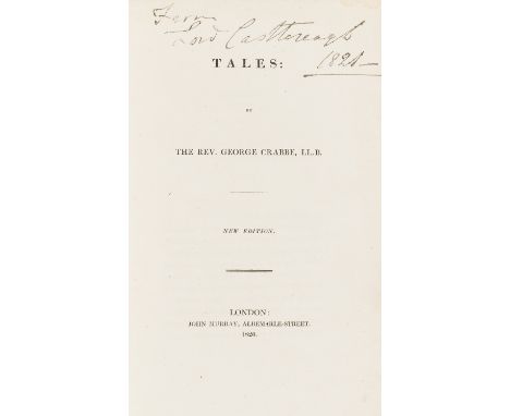 Castlereagh (Lord).- Crabbe (Rev. George) Tales [&] Poems, 2 vol., presentation copies from Lord Castlereagh with his ink ins