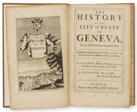 Switzerland.- Spon (Isaac) The History of the City and State of Geneva, first edition in English, additional engraved pictori