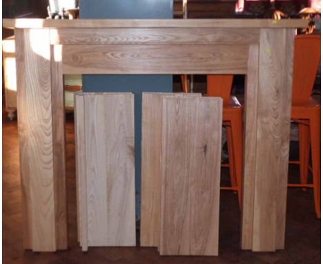 Elm fire surround and six shelves. Condition report: see terms and conditions.