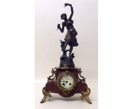 Japy Freres French figural mantel clock. Condition report: see terms and conditions.